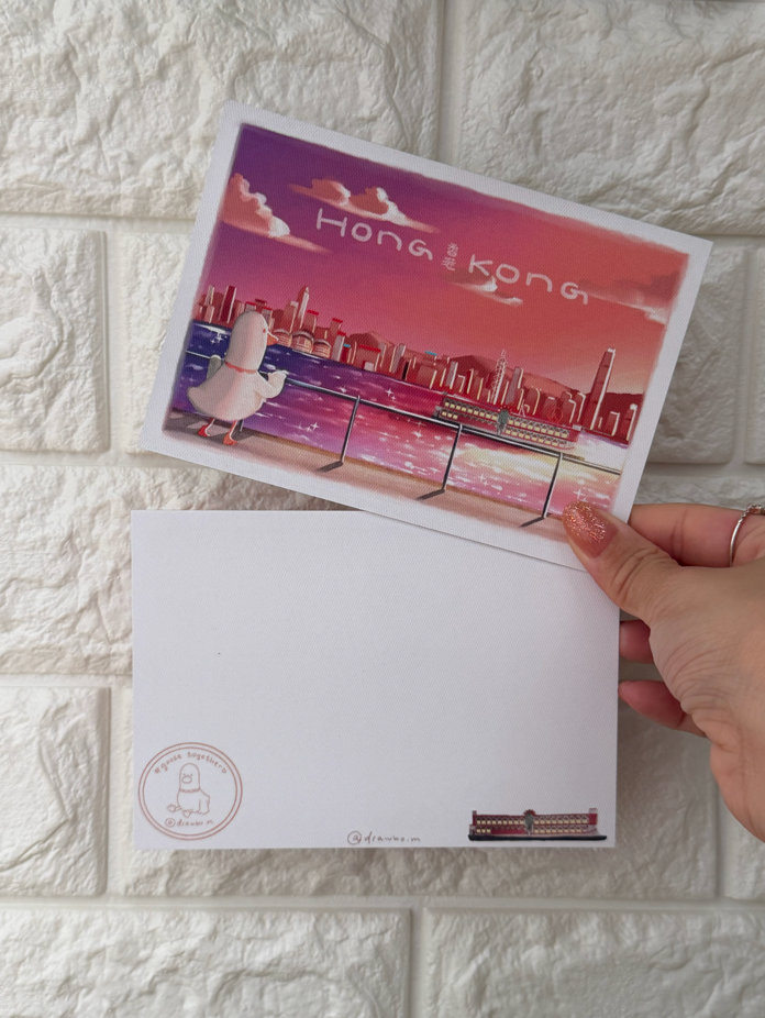 維多利亞港 sunset (Postcard)
