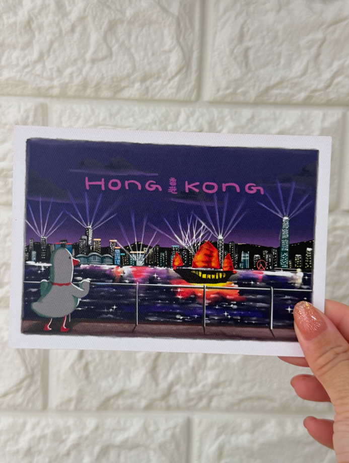 維多利亞港 night (Postcard)