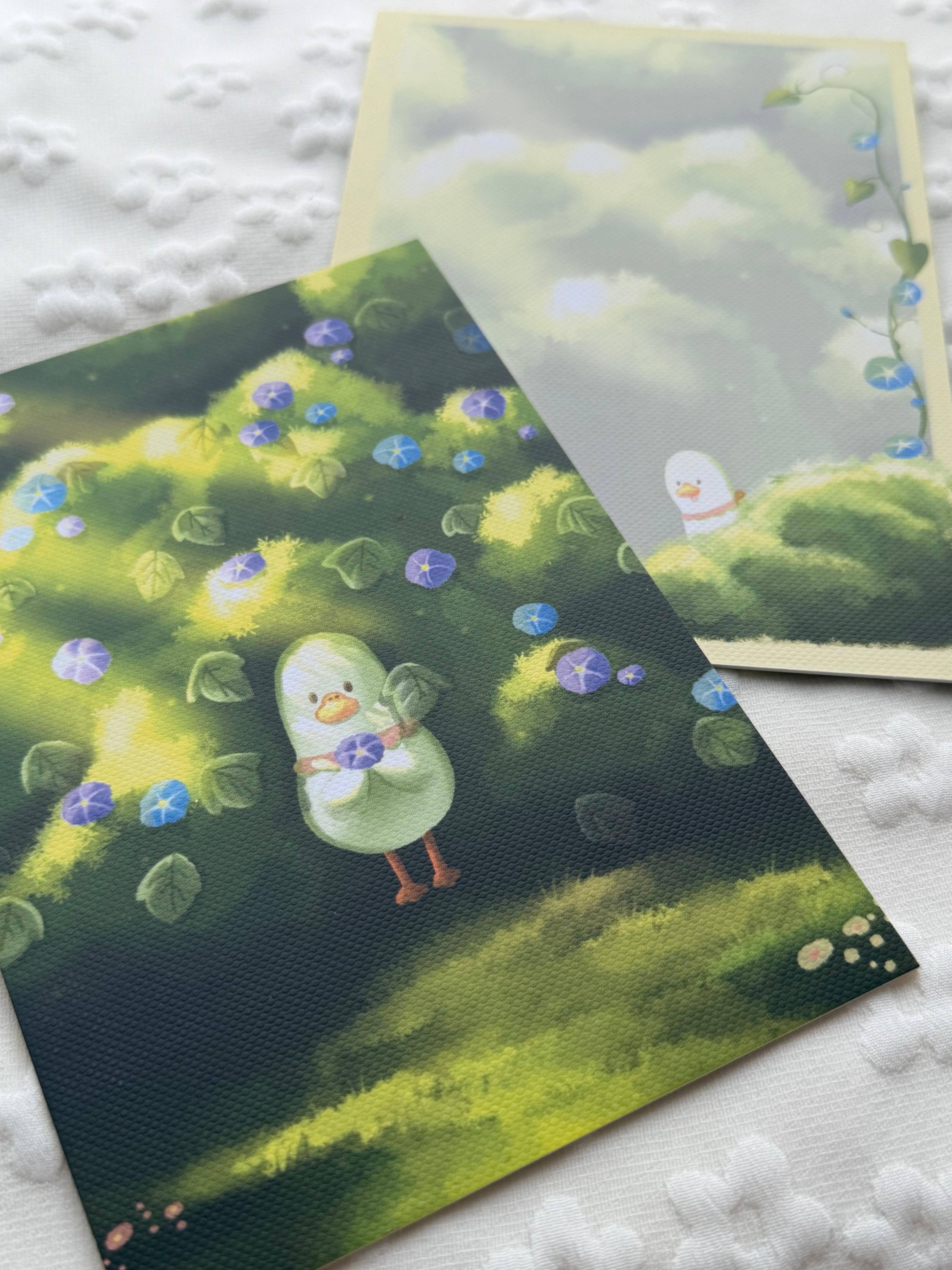 牽牛花與鵝 (Postcard)